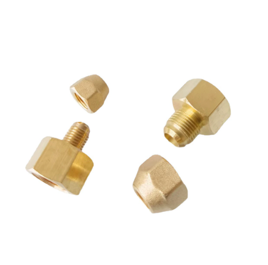 Brass adapter with internal and external thread reducing brass connector for refrigeration (without nut)