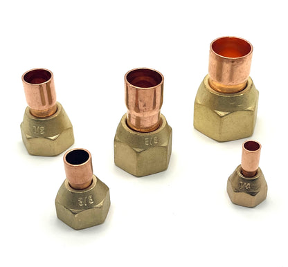 Female Copper Air Conditioning Fitting Brass Welding Pipe Fittings Straight Tap Connector