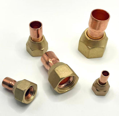 Female Copper Air Conditioning Fitting Brass Welding Pipe Fittings Straight Tap Connector