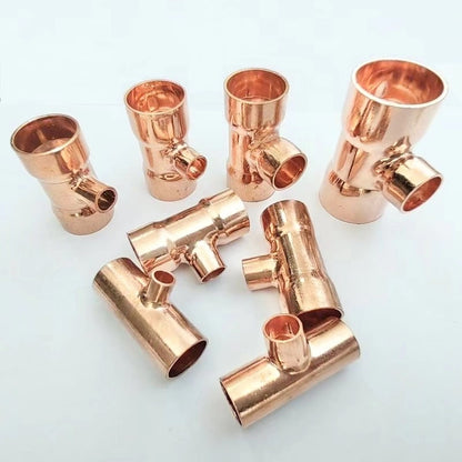 Reducing Tee Copper Fittings Plumbing Refrigeration Air Conditioning HVAC Copper Pipe Fittings Tee