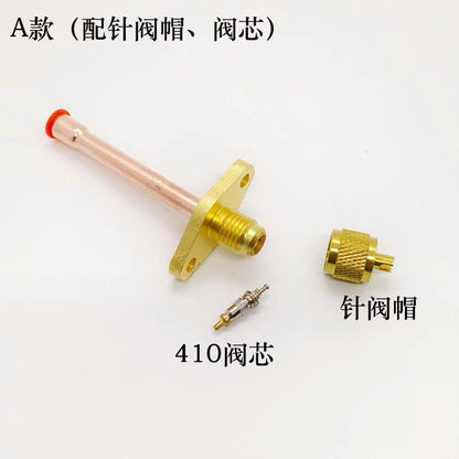 Fixed Ear One-Way Valve Fluorine Nozzle Refrigerator Quick Connector Needle Valve Filling Valve