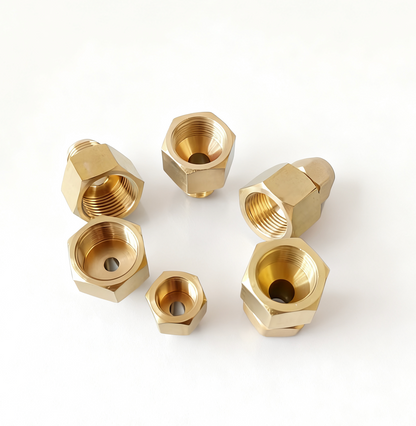 Brass adapter with internal and external thread reducing brass connector for refrigeration (without nut)