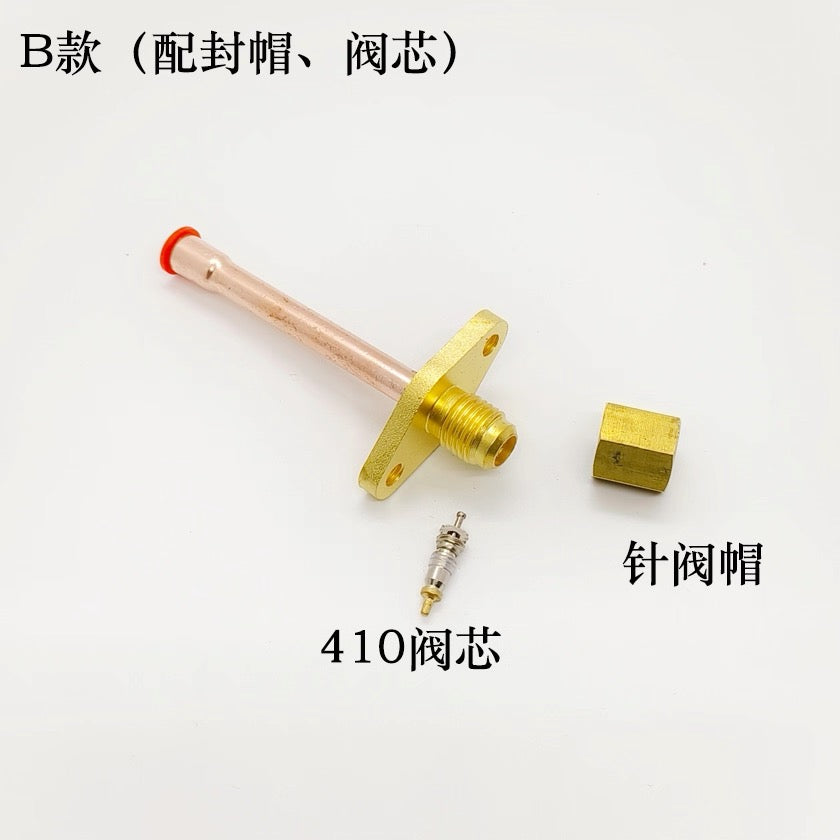 Fixed Ear One-Way Valve Fluorine Nozzle Refrigerator Quick Connector Needle Valve Filling Valve