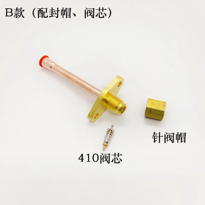 Fixed Ear One-Way Valve Fluorine Nozzle Refrigerator Quick Connector Needle Valve Filling Valve