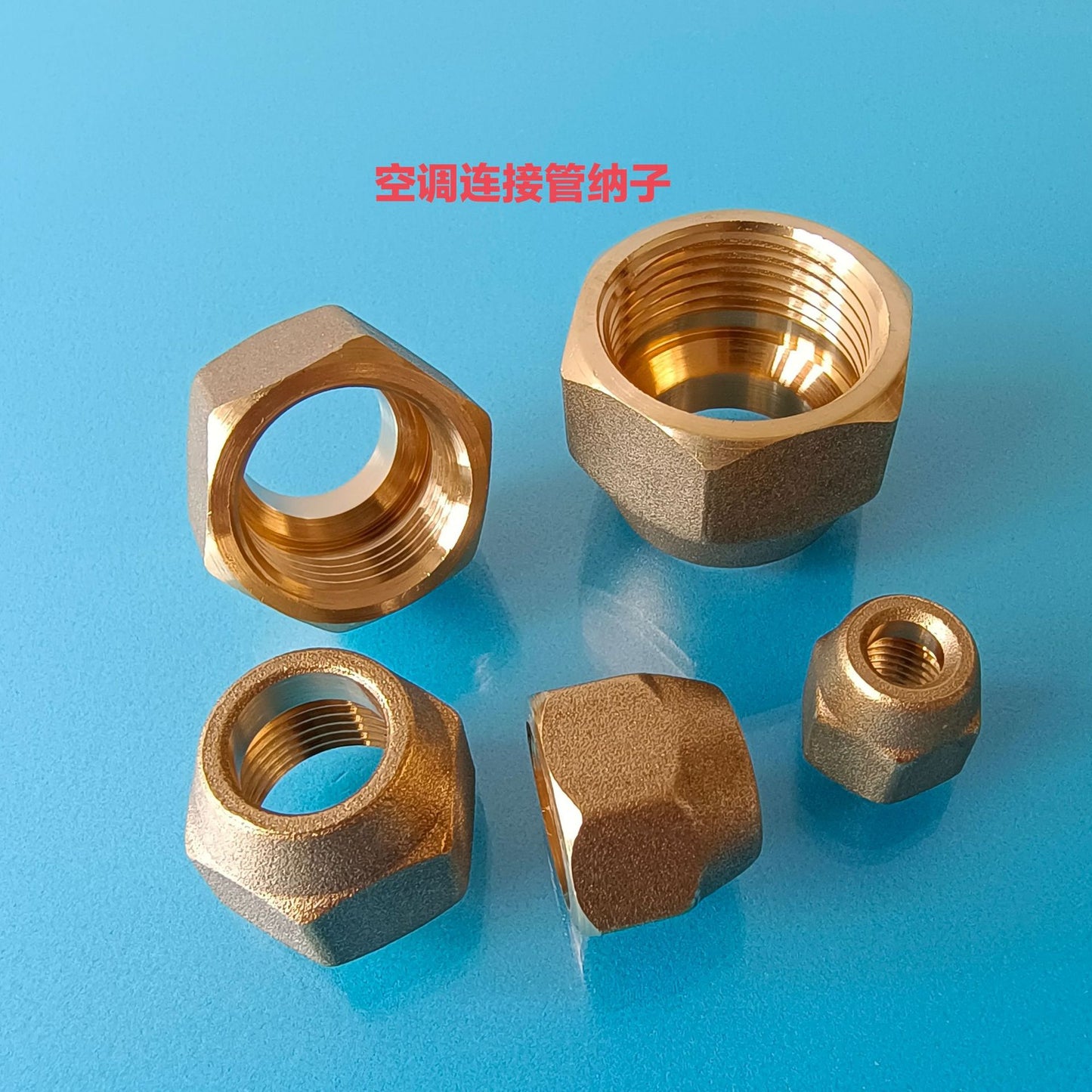 Brass Flare Nut for AC Copper Pipe, Hex Refrigeration Fitting HVAC and Refrigeration Systems