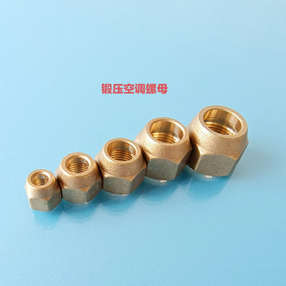 Brass Flare Nut for AC Copper Pipe, Hex Refrigeration Fitting HVAC and Refrigeration Systems