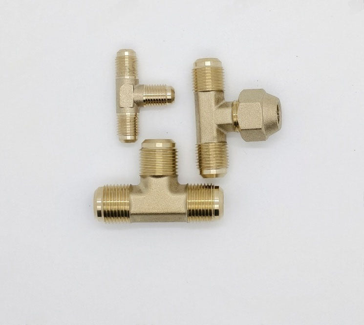 Male Thread Tee Brass Invert Flare Tube Fitting for Heating and Refrigeration