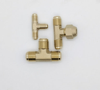 Male Thread Tee Brass Invert Flare Tube Fitting for Heating and Refrigeration