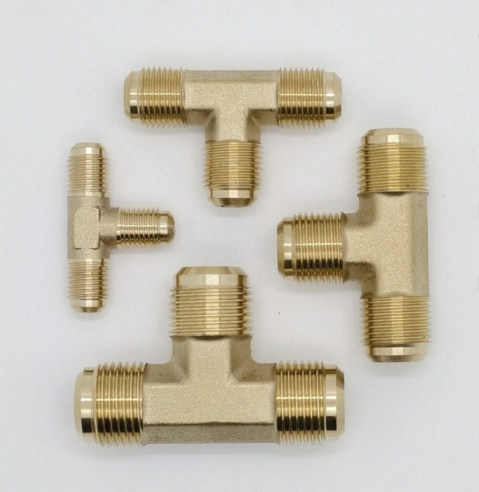 Male Thread Tee Brass Invert Flare Tube Fitting for Heating and Refrigeration